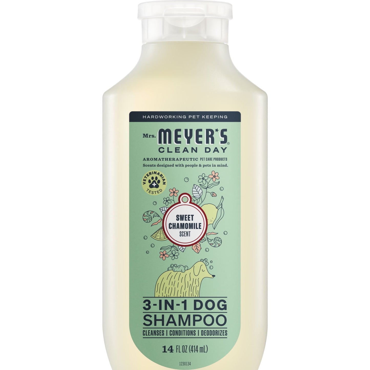 Mrs. Meyer's Clean Day 3 in 1 Dog Shampoo, Sweet Chamomile Scent, 14oz
