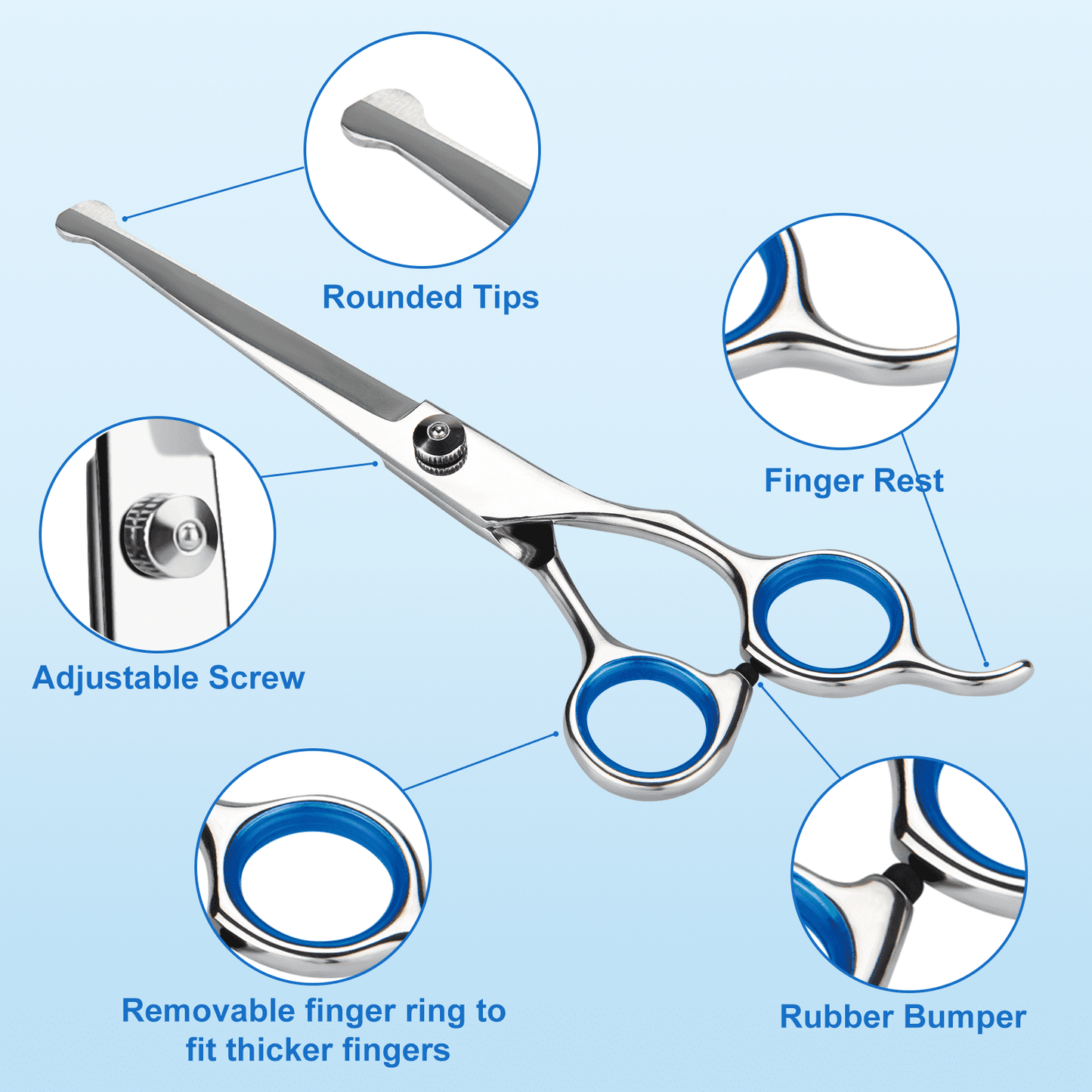 Cat Dog Grooming Shears 4-in-1 Pet Grooming Scissors for Cutting, Shaping, Thinning Fur