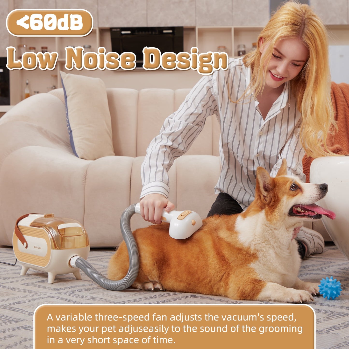 CATLK Pro Large Capacity 7-in-1 Pet Grooming Vacuum for Dogs, Cats