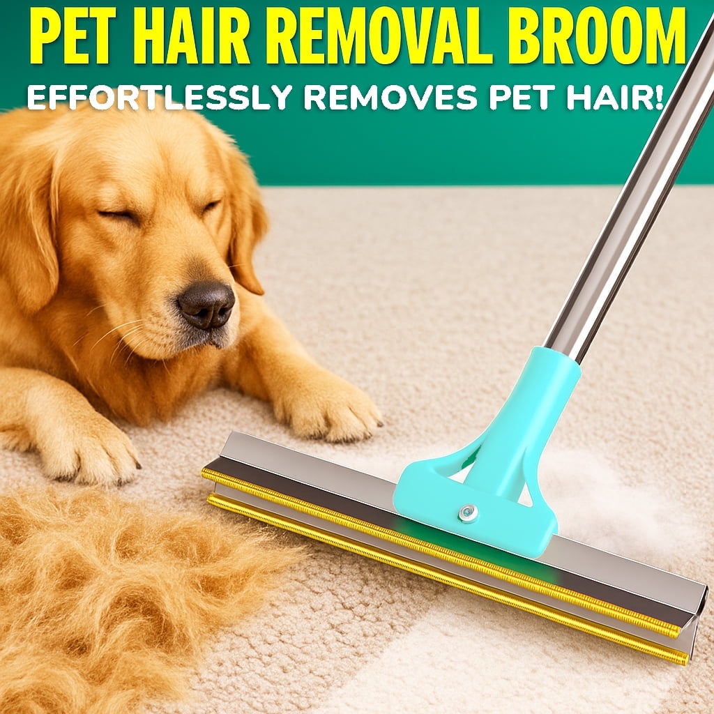 Fido Fave Xtra Carpet Rake for Pet Hair Removal,51in Handle Pet Hair Remover Dog Hair Remover,Reusable Pet Hair Scraper,Carpet Hair Removal Tool
