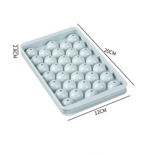 3D Round Ice Cube Tray with Lid Plastic Diamond Style Ice Mold