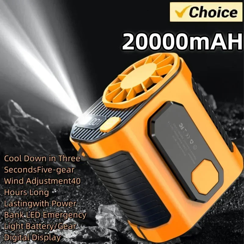 20000mAh New waist-mounted fan cooling high-temperature outdoor work