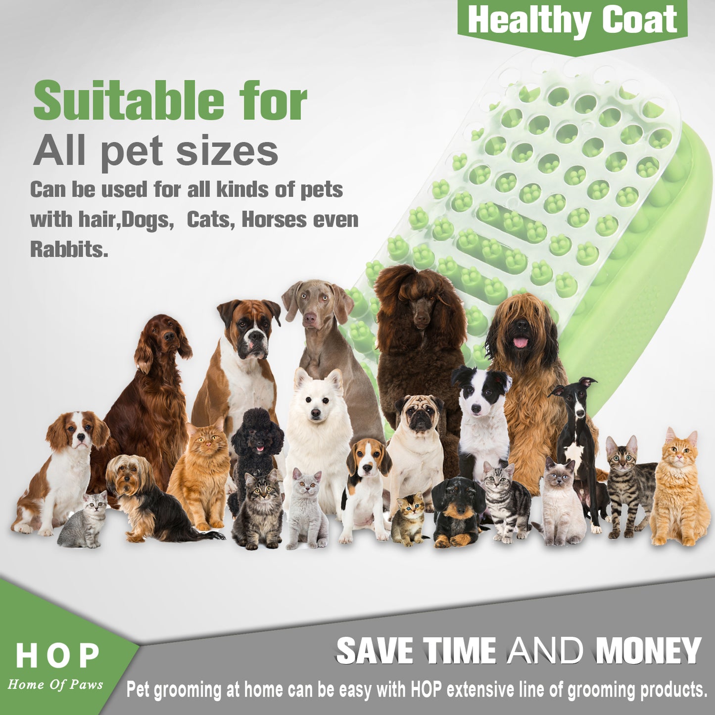 Dog Brush Bath Histotree Soothing Massage Rubber Bristles Curry Comb for Dogs & Cats Washing