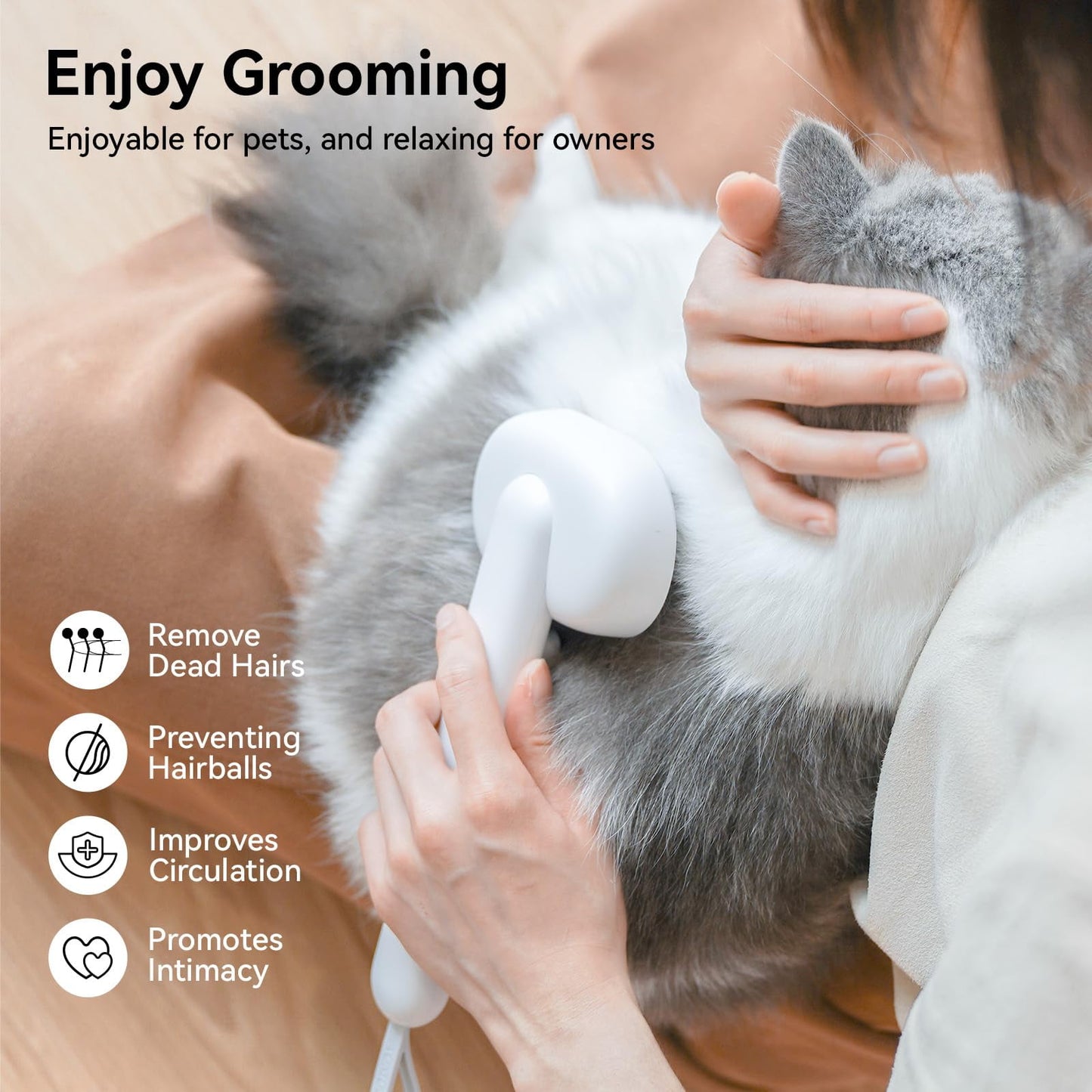 aumuca Cat Brush for Shedding, Cat Brushes for Indoor Cats, Cat Brush for Long or Short Haired Cats, Removes Loose Fur