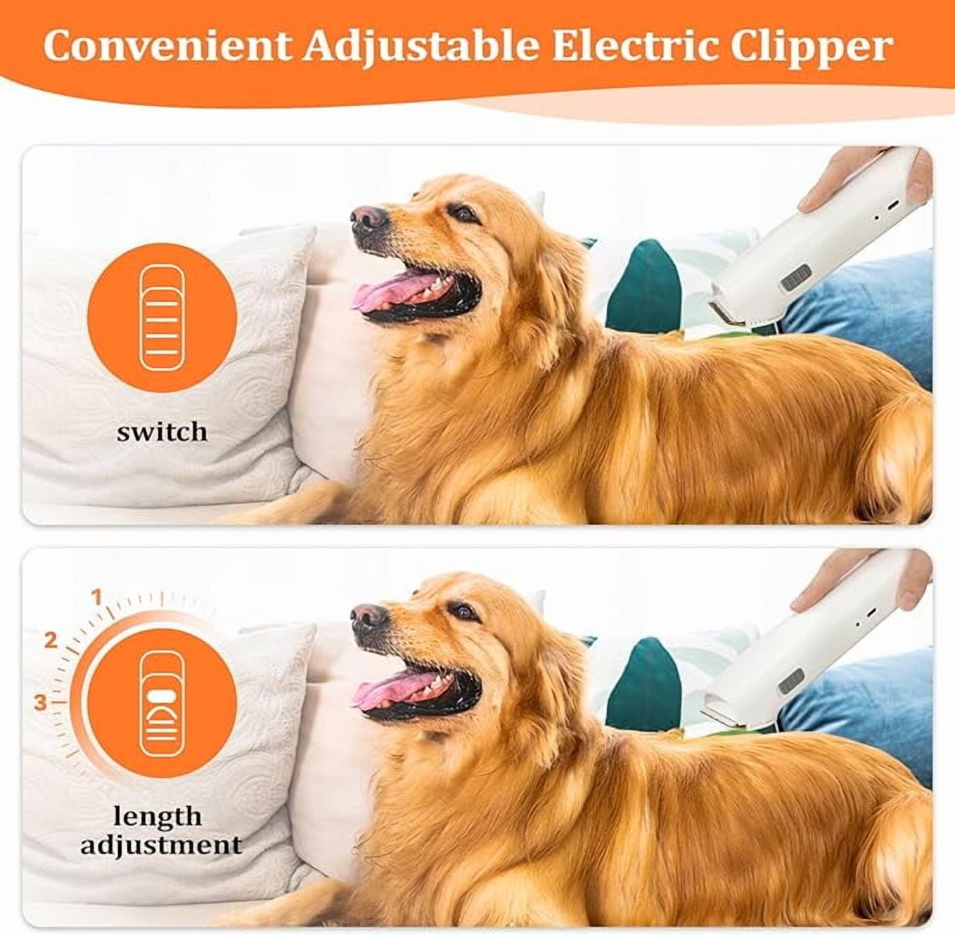 5-in-1 Pet Grooming Vacuum Kit for Dogs and Cats, 13kPa Suction, Low-Noise Hair Clipper, 2.5L Dust Cup, Shedding Brush, Home Pet Hair Cleaner