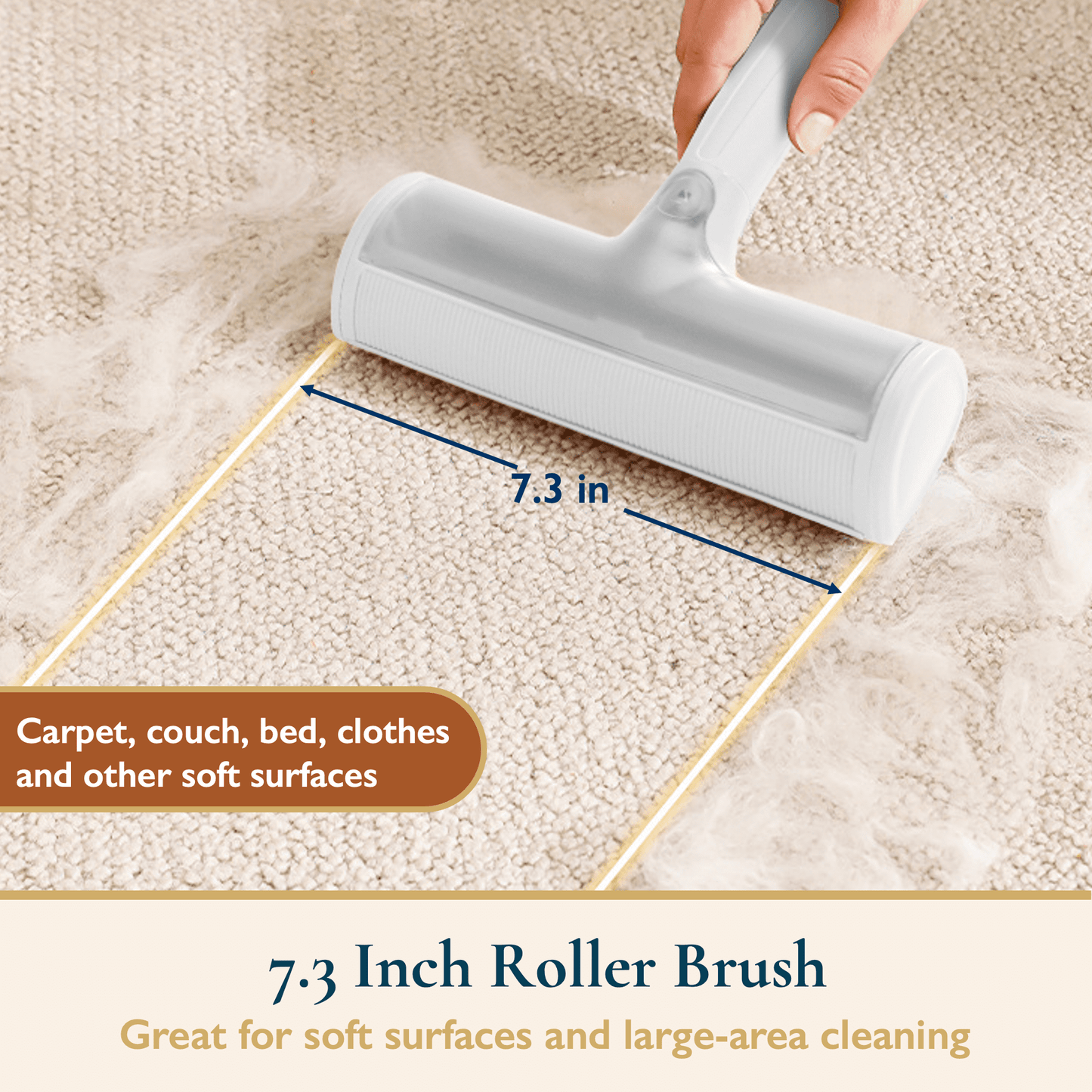 ComfiTime Pet Hair Remover - Pet Hair Roller & Detailer Set, Reusable Lint Roller for Pet Hair, Dog/Cat Hair Pet Fur Remover for Furniture, Couch,Carpet,Clothes & Bed,Portable Pet Hair Removal Tool
