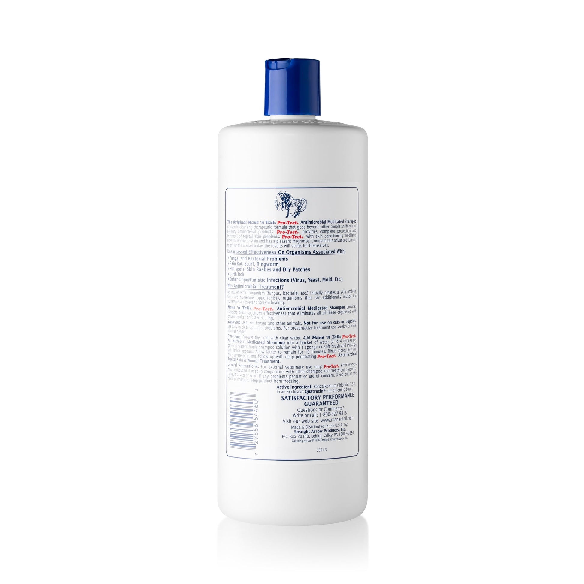 Mane 'n Tail Pro-Tect Veterinary Strength Medicated Shampoo 32 oz – Antimicrobial Formula for Skin Treatment & Prevention, pH Balanced for Clean, Conditioned Coat