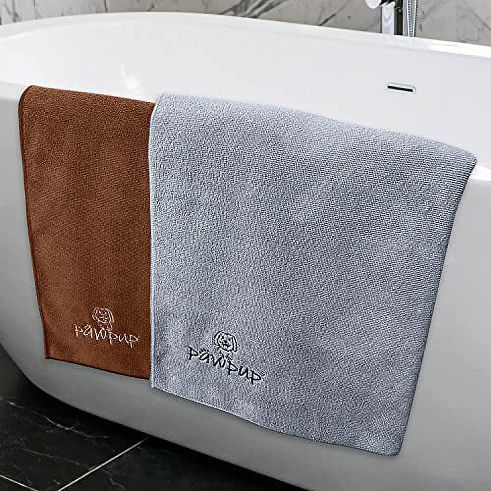 PAWPUP Dog Towel Super Absorbent (Pack of 2) Quick Drying Super Soft Microfiber Pet Towel for Dogs, Cats and Other Pets