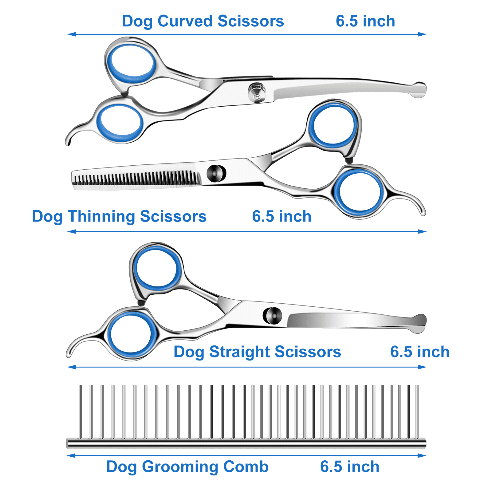 Cat Dog Grooming Shears 4-in-1 Pet Grooming Scissors for Cutting, Shaping, Thinning Fur