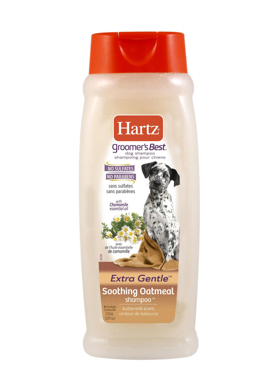 (5 pack) Hartz Groomer's Best Extra Gentle Soothing Oatmeal Shampoo for Dogs with Chamomile Essential Oil, Buttermilk Scent, 18 fl oz