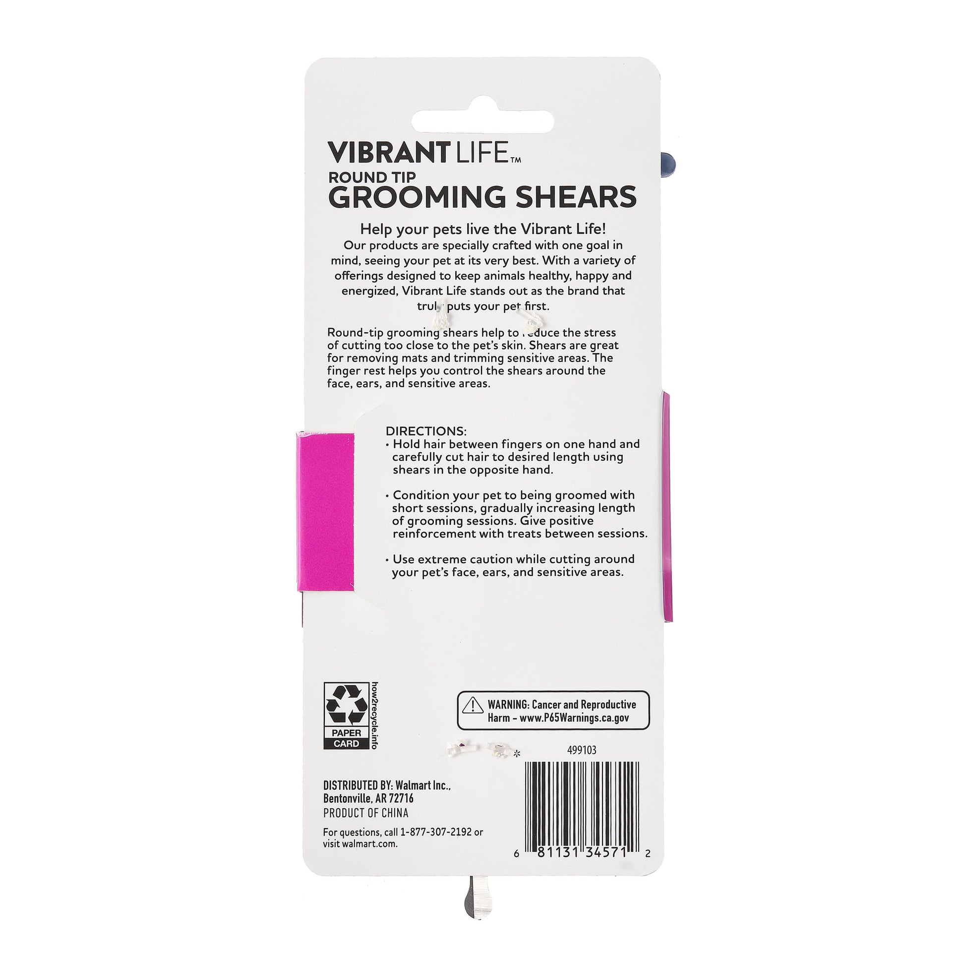 Vibrant Life 6.7in Round-Tip Dog Grooming Scissors for All Coats