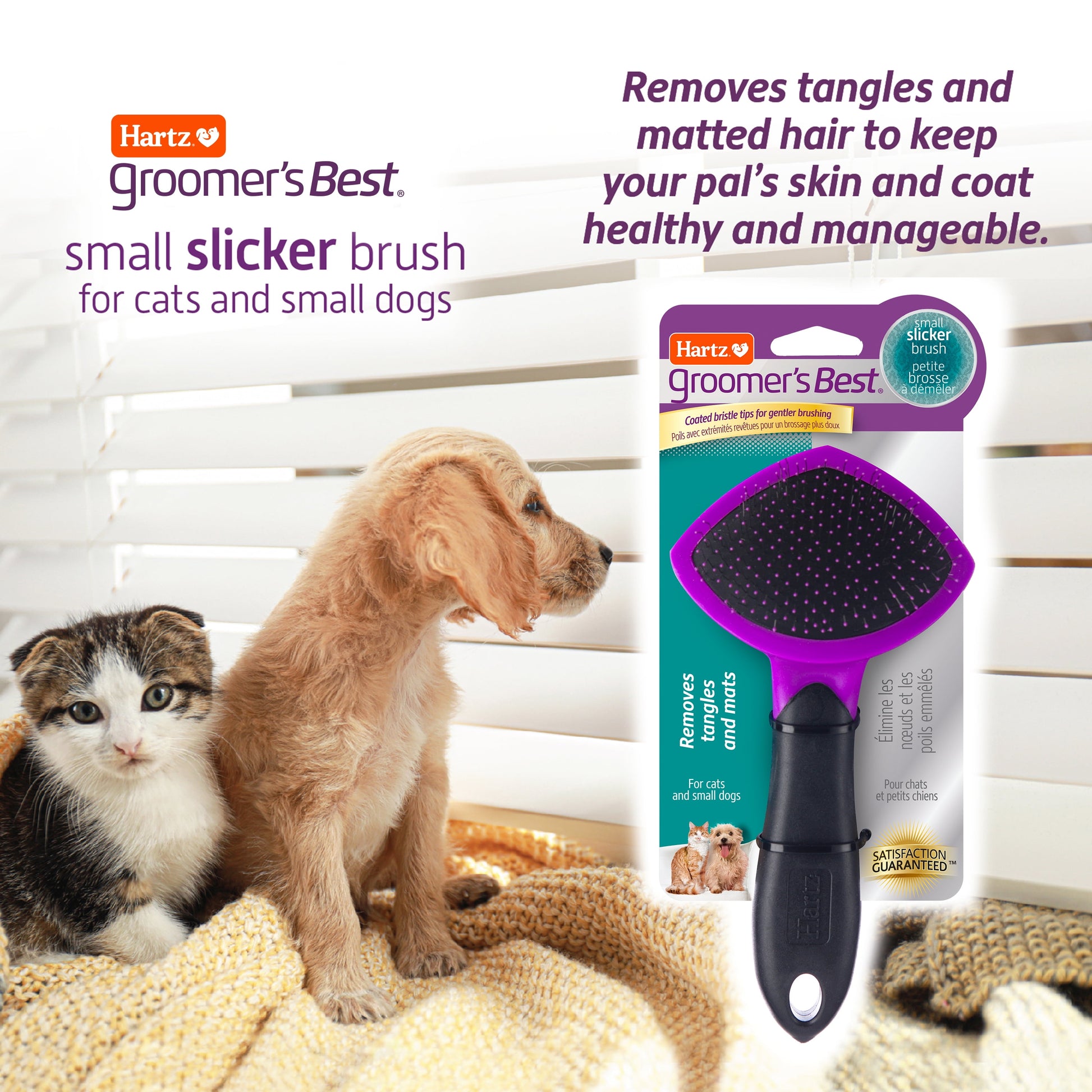 Hartz Groomer's Best De-Shed Slicker Brush for Cats, All Coat Types