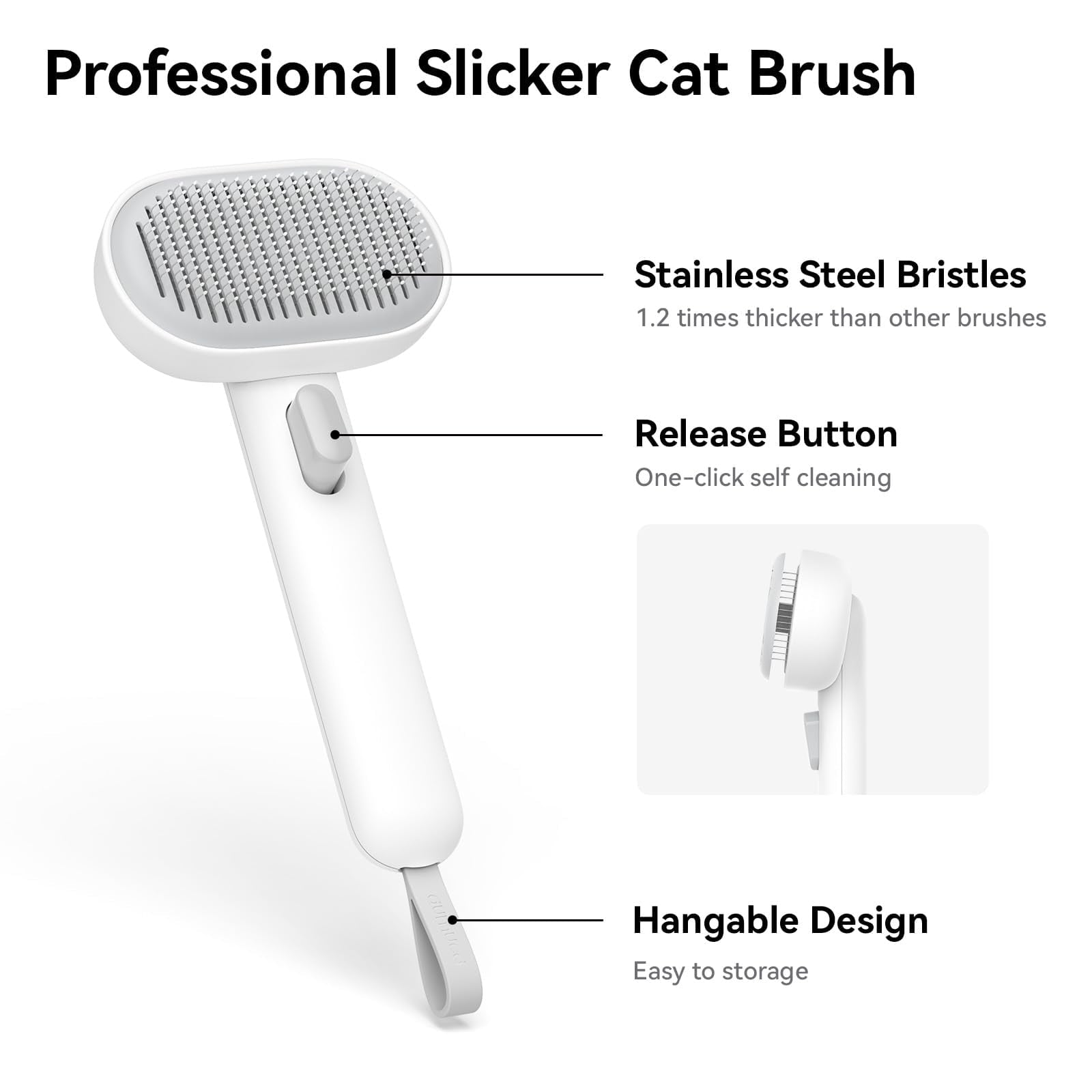 aumuca Cat Brush for Shedding, Cat Brushes for Indoor Cats, Cat Brush for Long or Short Haired Cats, Removes Loose Fur