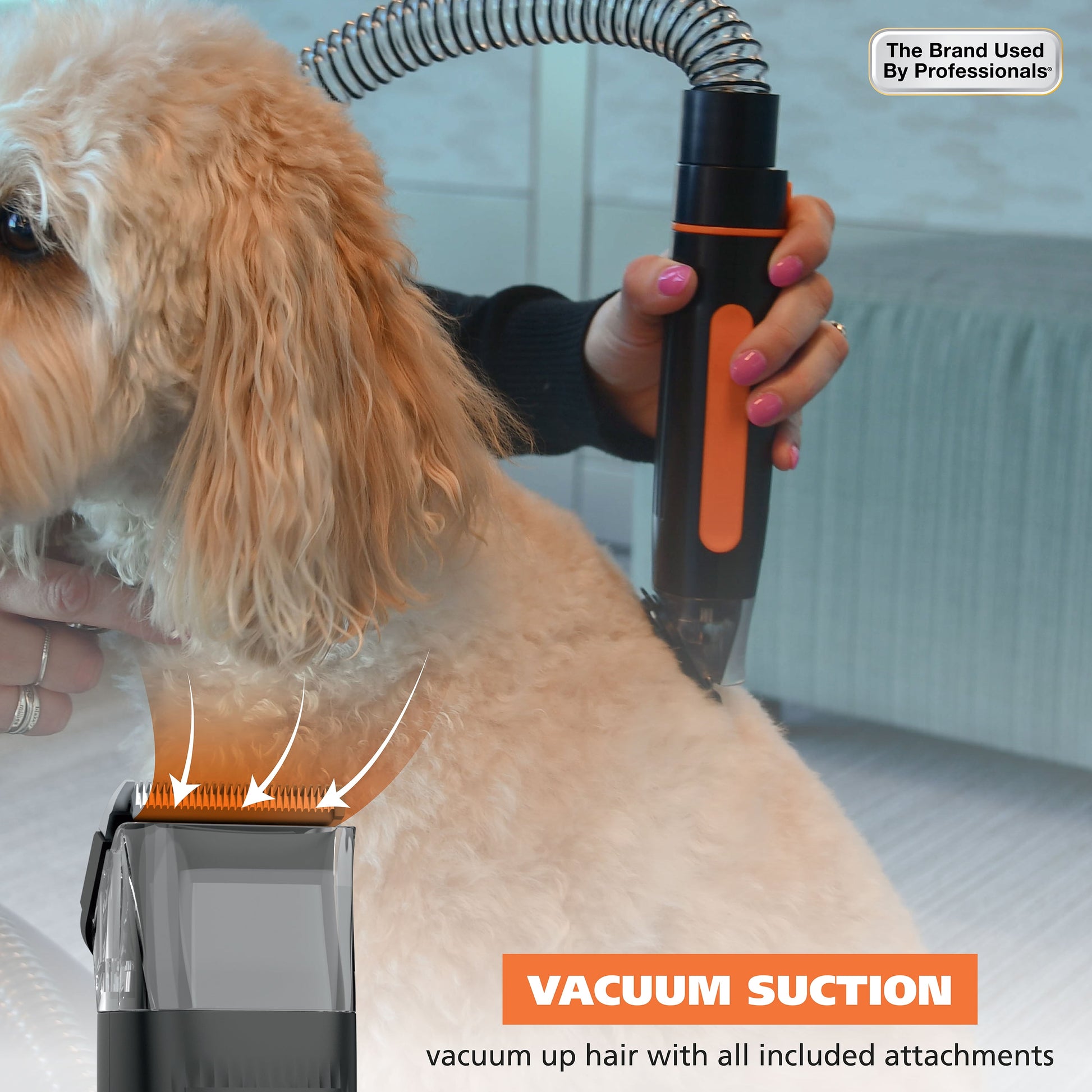 Wahl Dog Pet Groom and Vacuum Hose and Attachments, 2 Speeds, 14 Piece, Rechargeable Lithium 3026956