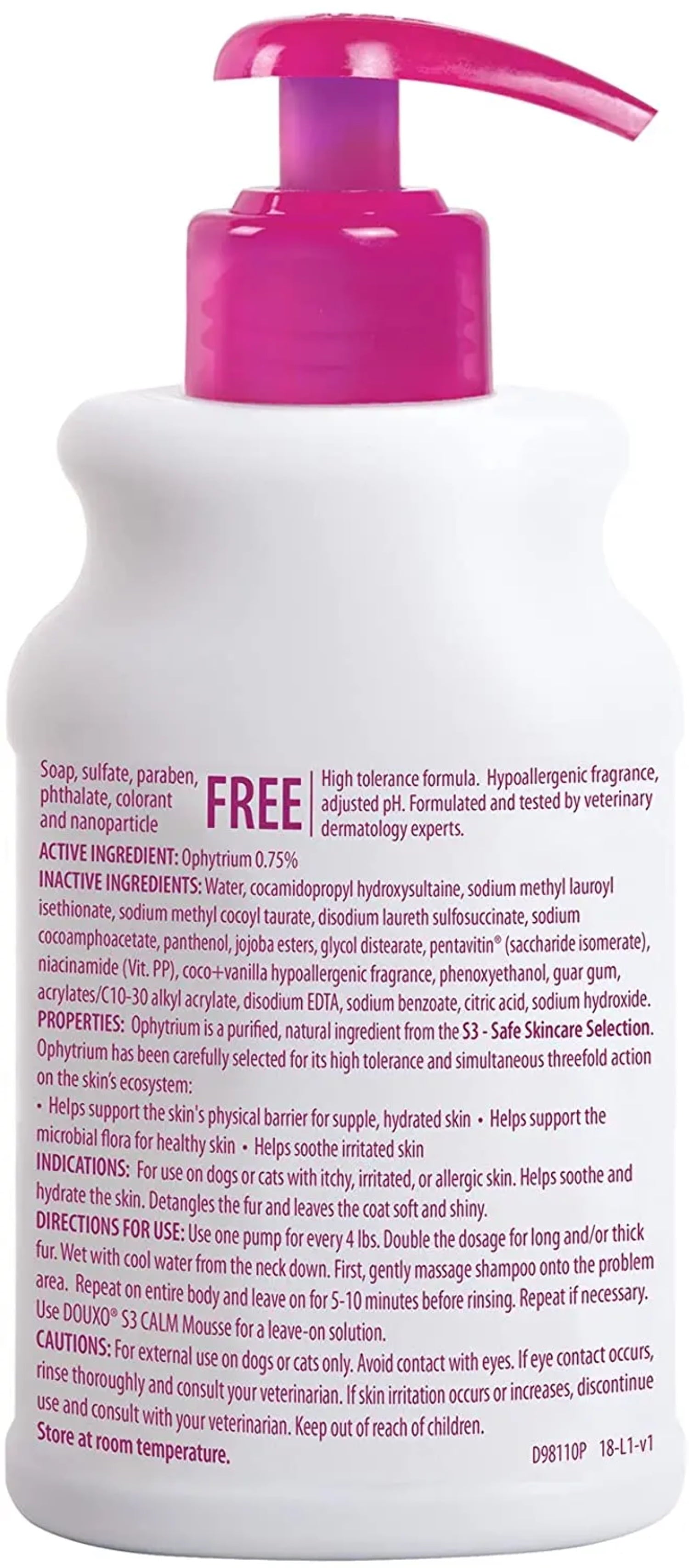 Douxo S3 Calm Shampoo 6.7 oz (200 mL) - For Dogs and Cats with Allergic, Itchy Skin