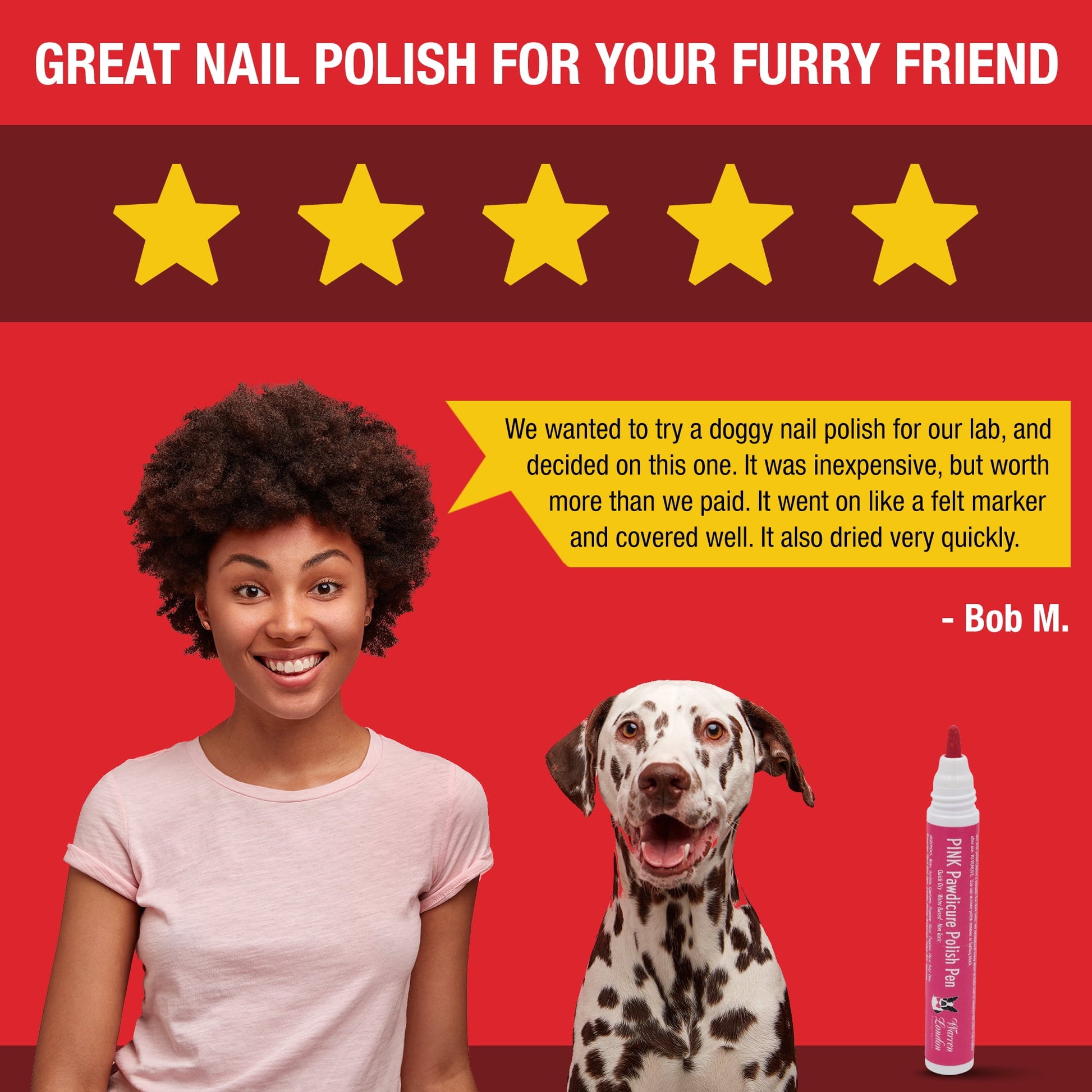 Warren London - Pawdicure Polish Pen  Non-Toxic and Fast Drying Dog Nail Polish