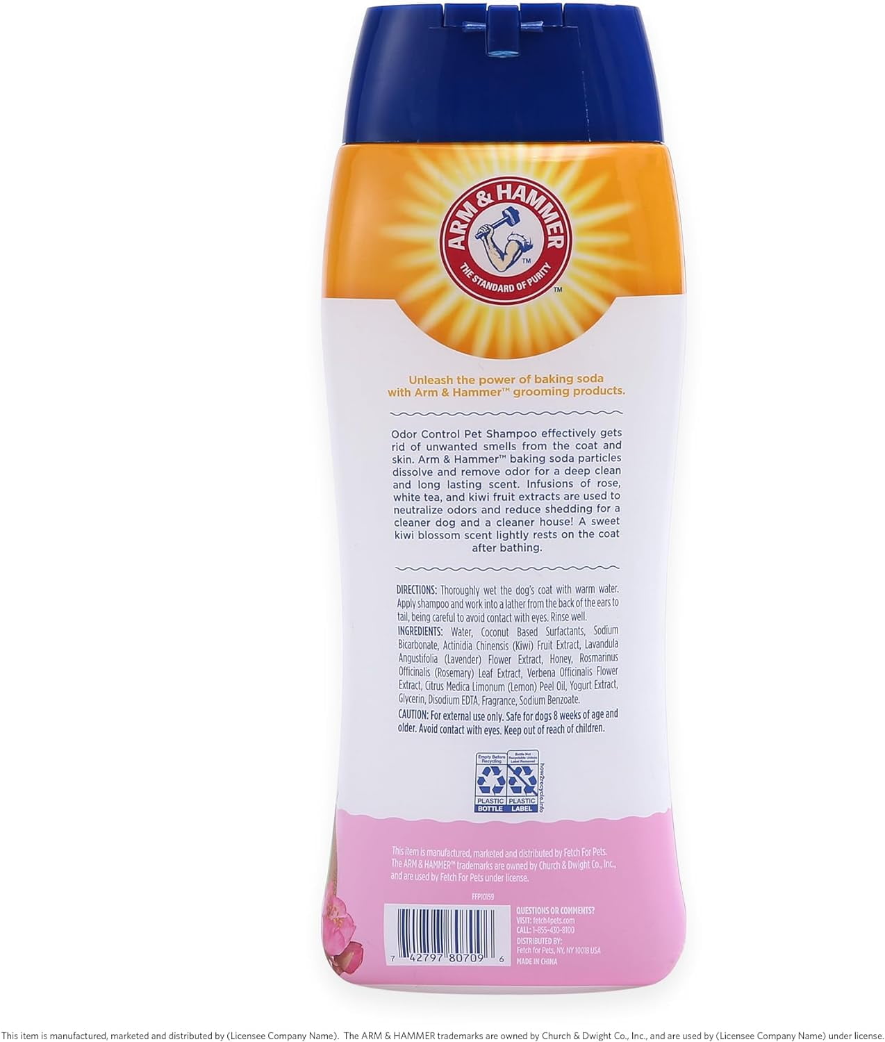 Arm & Hammer Dog Deodorizing Shampoo with Baking Soda, Kiwi Blossom Scent 20 oz