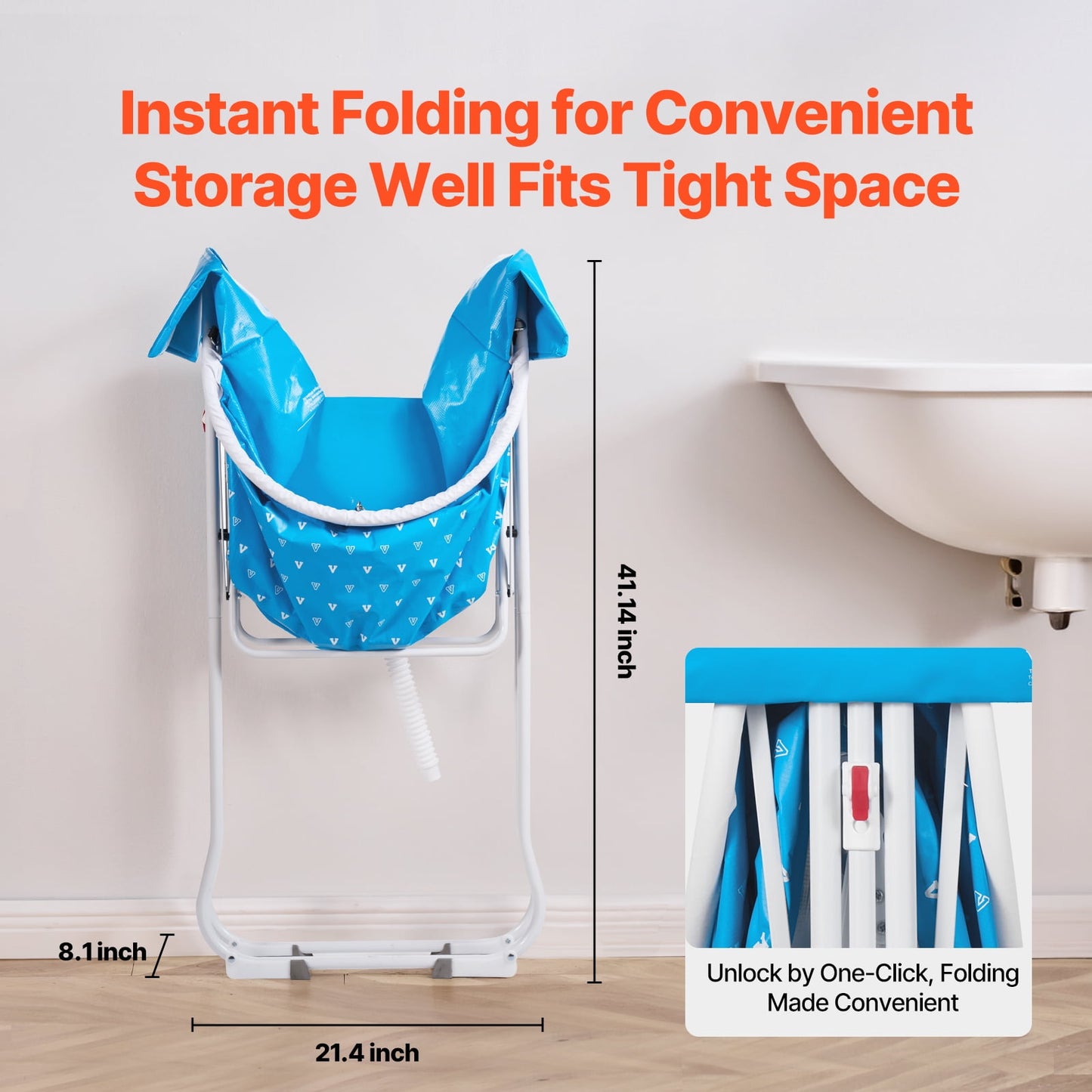 KFFKFF Compact Pet Bathing Tub, Convenient & Collapsible Canine Shower Station with Efficient Drainage System, Suitable for Cleaning & Primping Small to Medium Sized Dogs and Cats