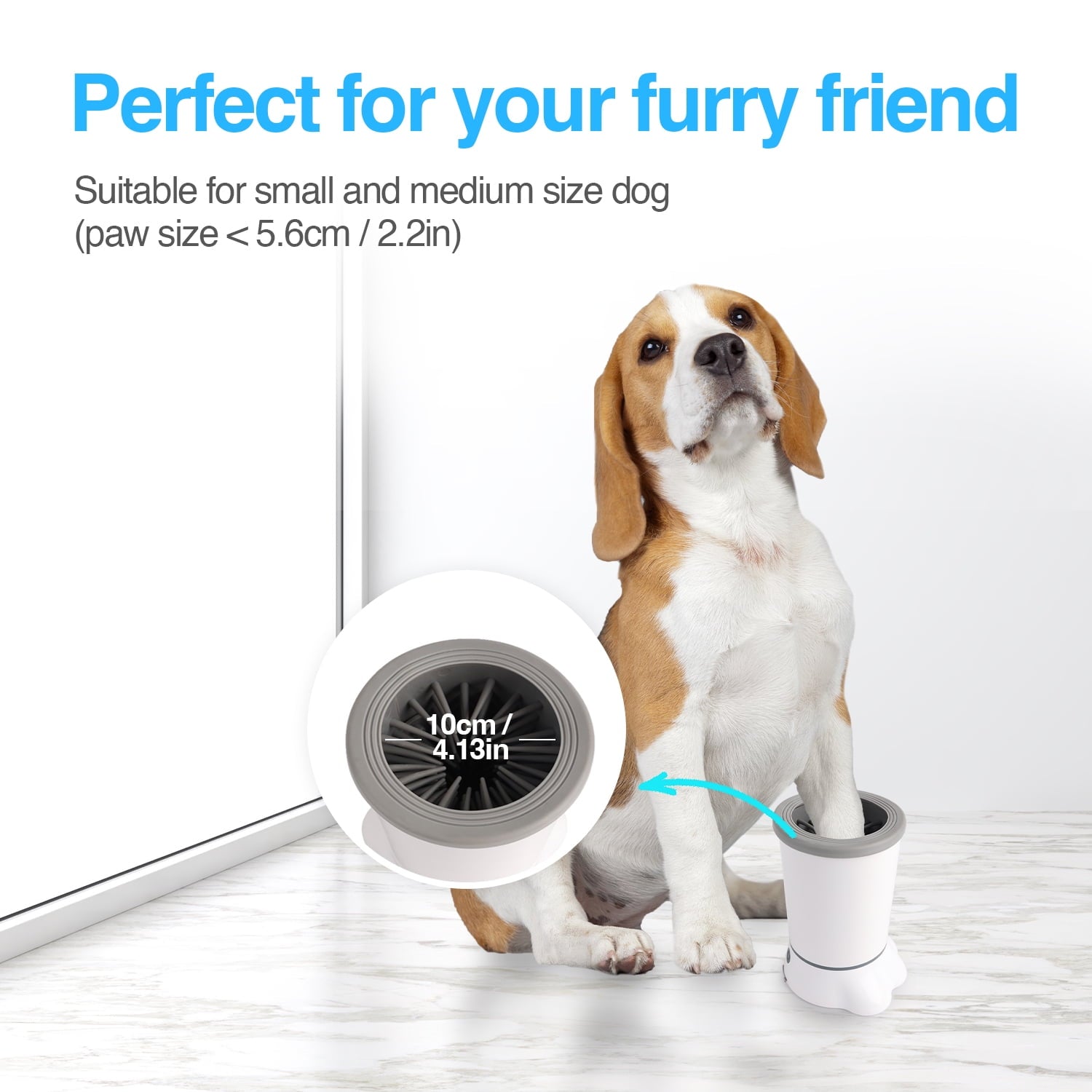 All For Paws Automatic Dog Paw Washer Cup for Small to Medium-Sized Dogs, USB Rechargeable Dog Claw Cleaner