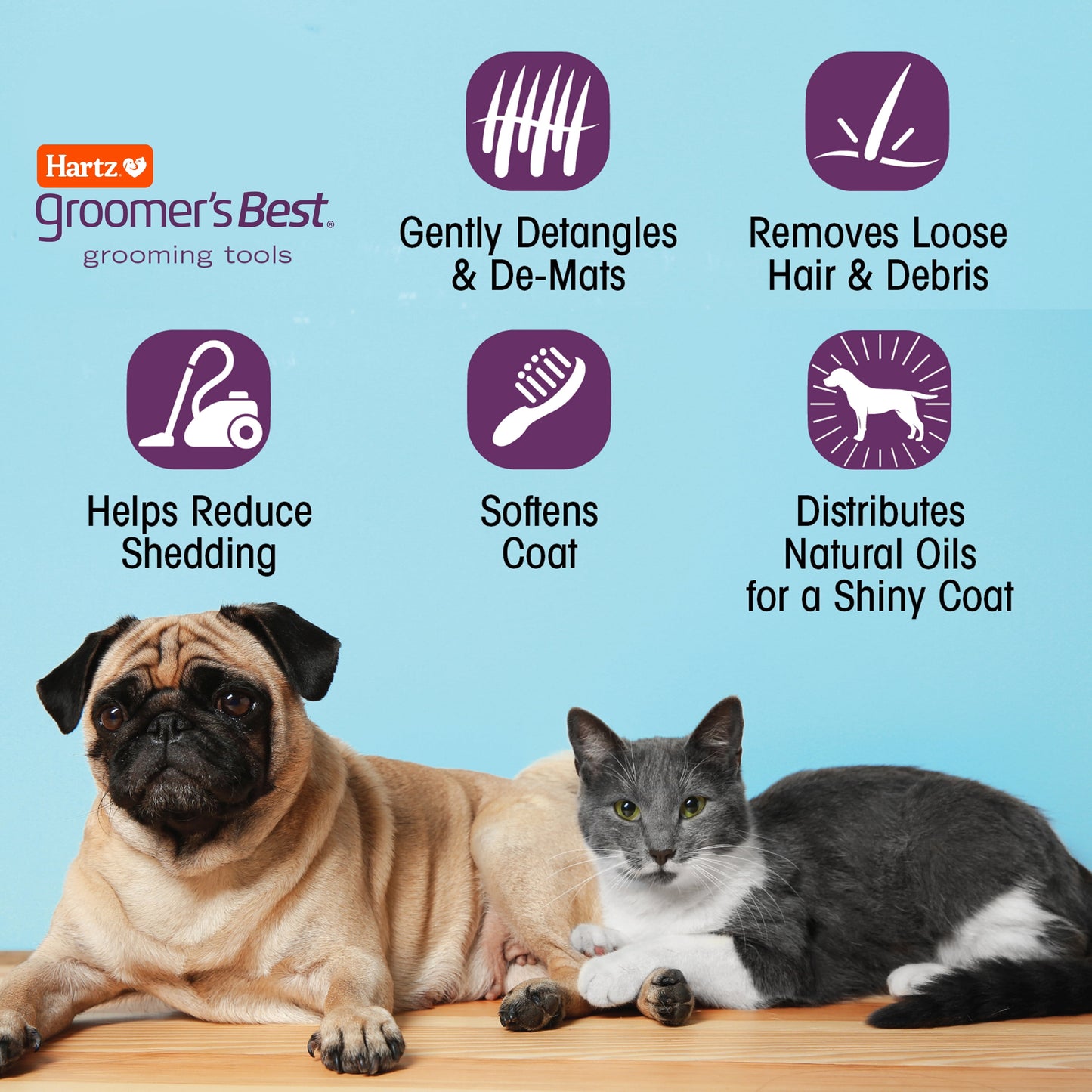 Hartz Groomer's Best De-Shed Slicker Brush for Cats, All Coat Types