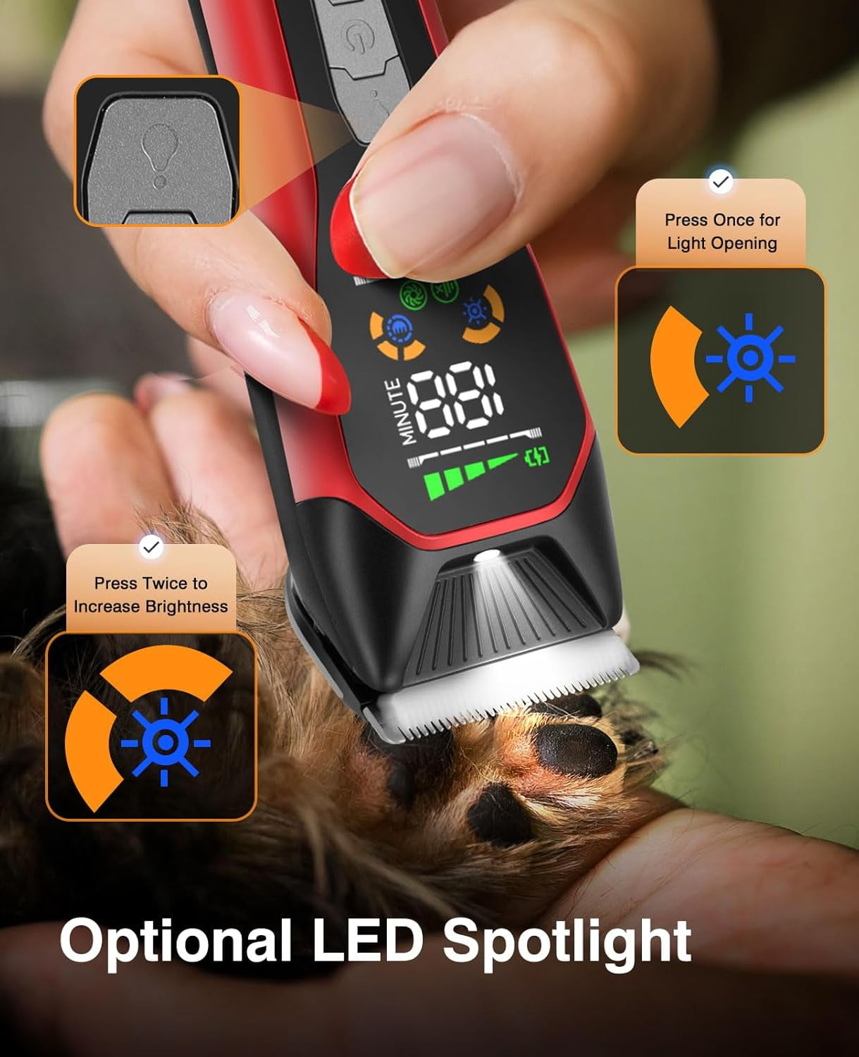 Lemulegu Cordless Electric Hair Clippers for Large Pets,Two-Speed Quiet Strong Motor Dog Grooming Kits with Wide Stainless Steel Blade for Thick Coats Dogs,LGL 066R