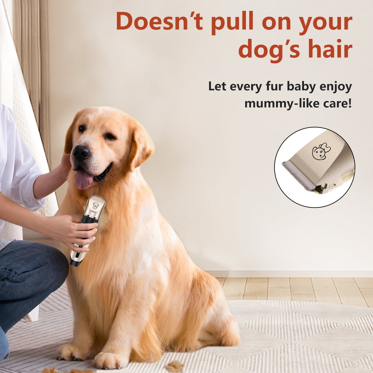 Syenll Dog Shaver Clippers, Low Noise Electric Hair Clipper Set Cordless Dog Grooming Kit for Dogs Cats Pet