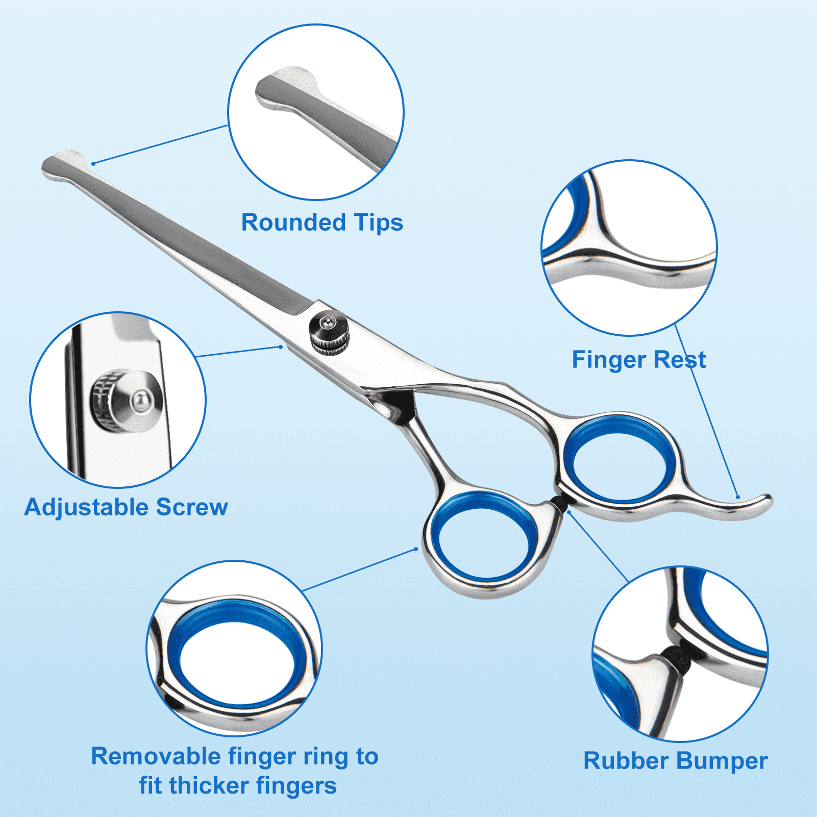 Cat Dog Grooming Shears 4-in-1 Pet Grooming Scissors for Cutting, Shaping, Thinning Fur