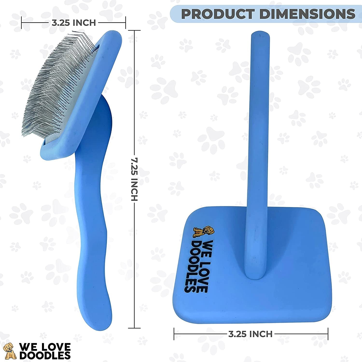 We Love Doodles Dog Slicker Brush, Dog Doodle Brush for Grooming Pet Hair Dog Brush, Poodle & Goldendoodle Brush for Dogs (Large)