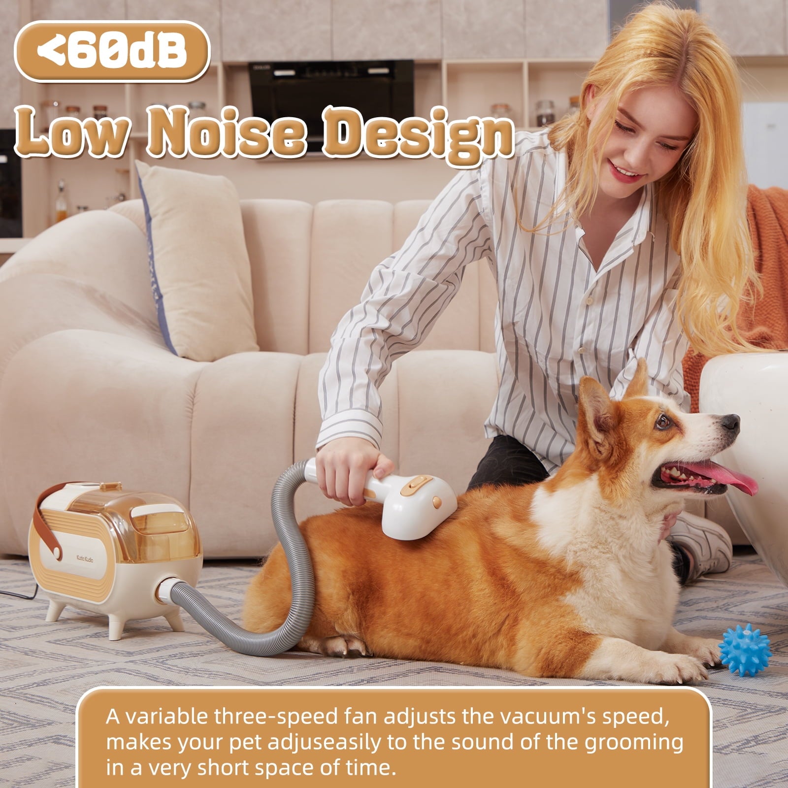 CATLK Pro Large Capacity 7-in-1 Pet Grooming Vacuum for Dogs, Cats