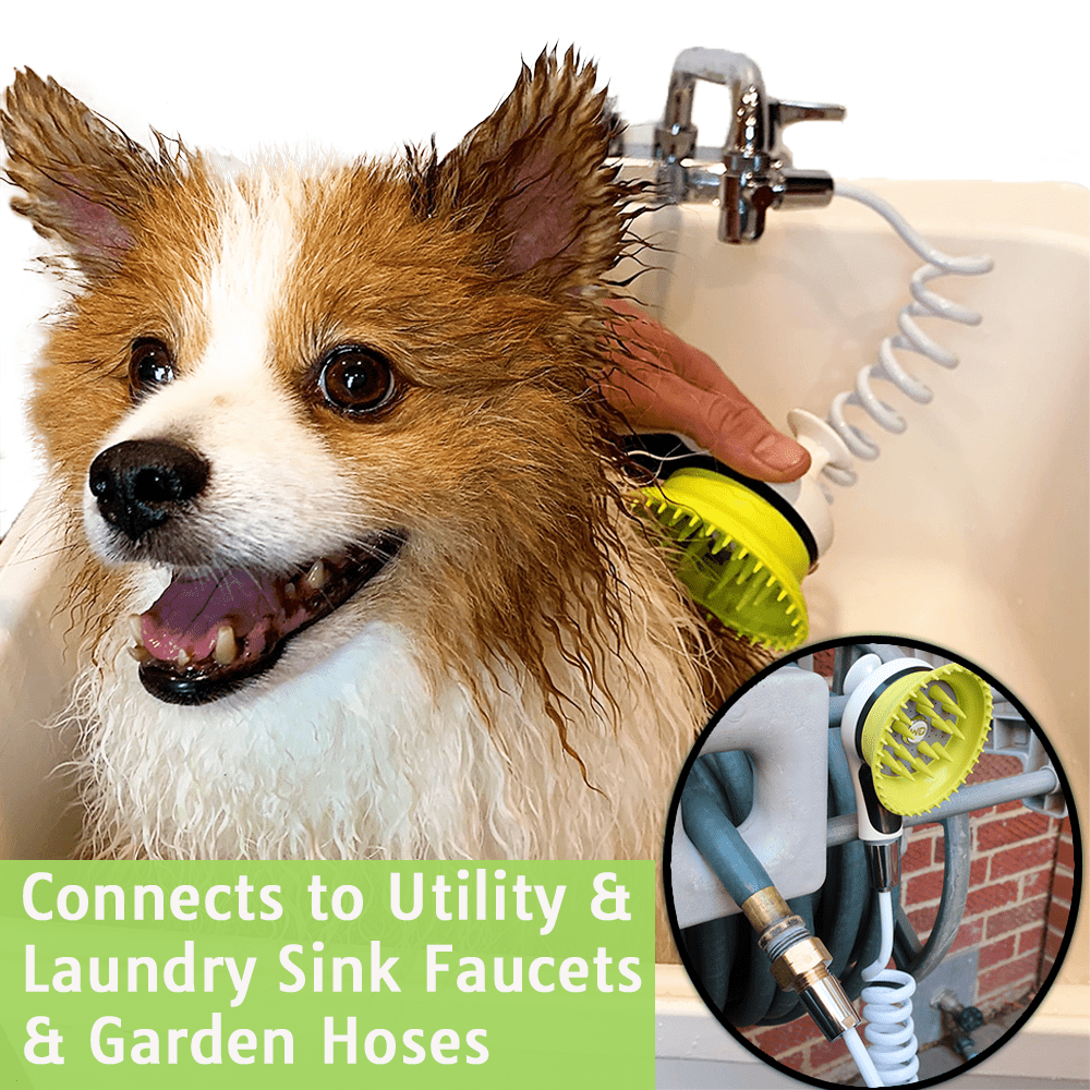 Wondurdog Indoor / Outdoor Dog Wash Kit for Sink Faucets and Garden Hose