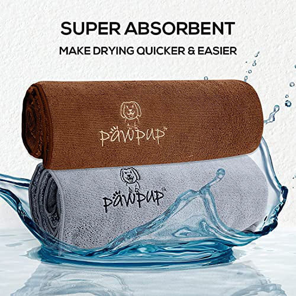 PAWPUP Dog Towel Super Absorbent (Pack of 2) Quick Drying Super Soft Microfiber Pet Towel for Dogs, Cats and Other Pets