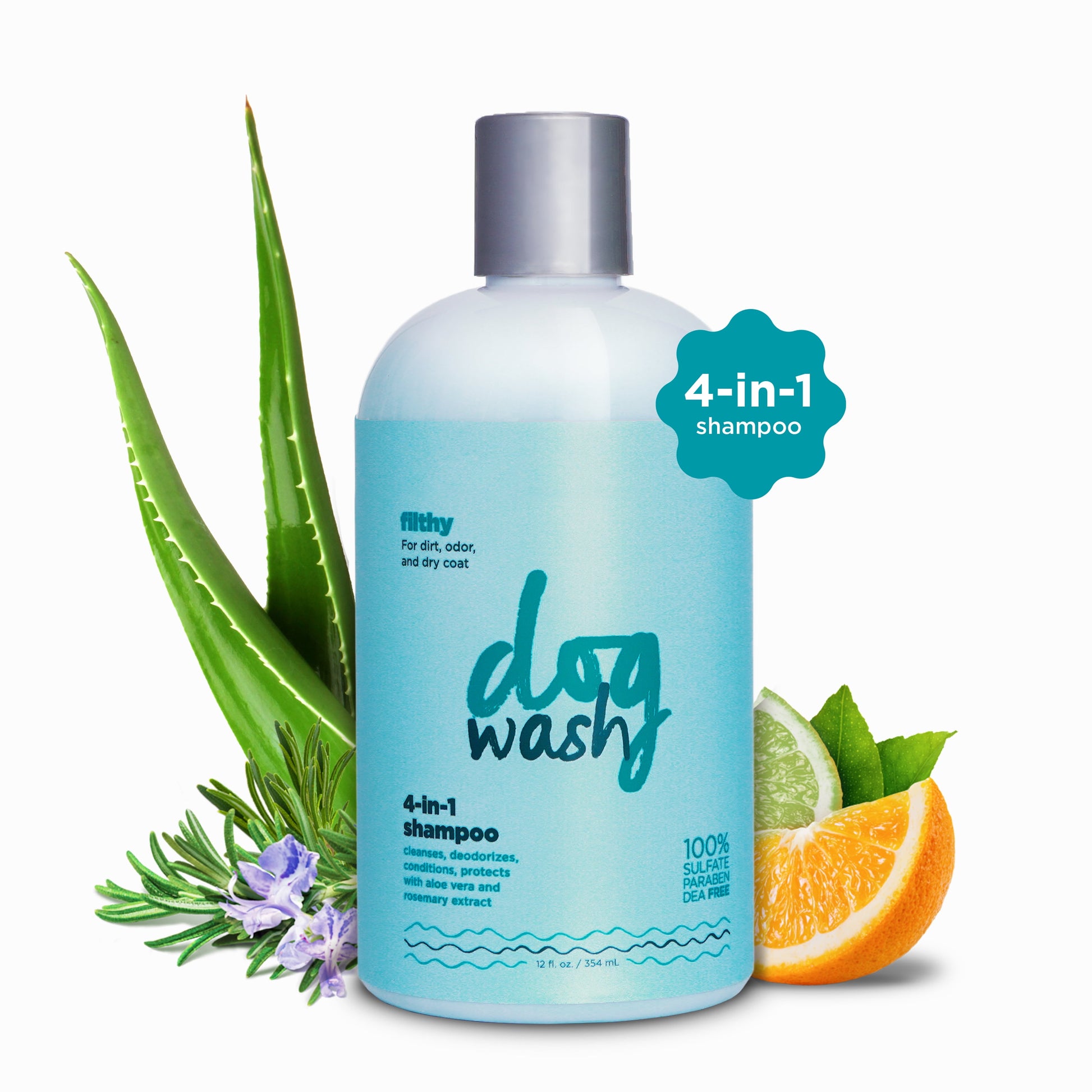 Dog Wash™ 4-in-1 Shampoo – Cleans, Conditions, Detangles & Moisturizes, Lavender Scent, 12oz