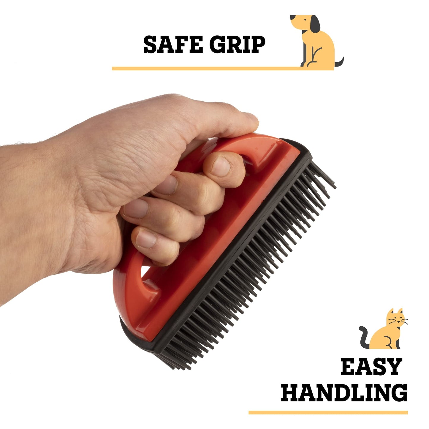 Vitazoo Pet Hair Remover Fur Brush for Carpets, Furniture, Blankets Red