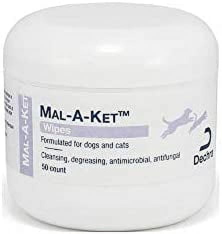 Dechra Mal-A-Ket Wipes For Dogs & Cats (50Ct) - Antifungal, Antibacterial And De-Greasing