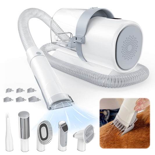 MCQ Dog Grooming Kit, 2.5L Pet Hair Vacuum, 5-In-1 Electric Clippers Cleaning Set for Dogs, Cats, and Other Animals