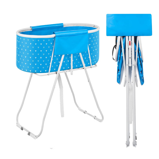 KFFKFF Compact Pet Bathing Tub, Convenient & Collapsible Canine Shower Station with Efficient Drainage System, Suitable for Cleaning & Primping Small to Medium Sized Dogs and Cats