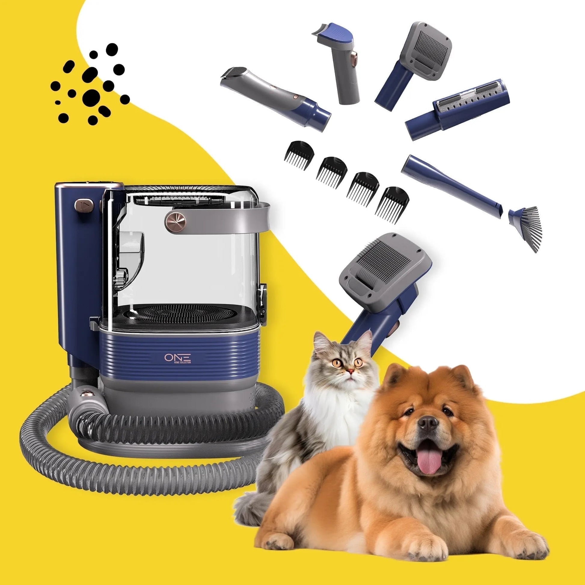 PROMOUNTS 7-Speed Detachable Corded Electric Clippers Set for Dog and Cat with Pet Grooming Vacuum & Accessories