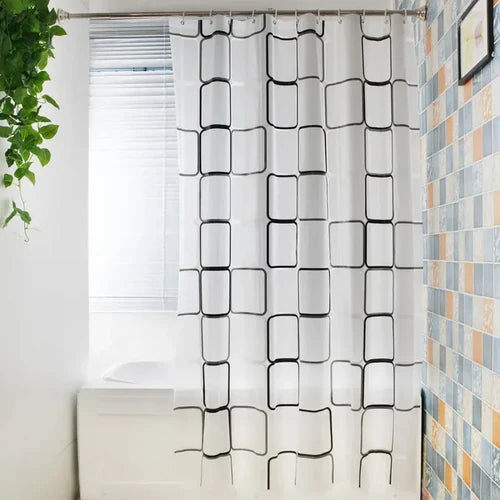 1pc With Pattern Shower Curtain PEVA Waterproof Shower Curtain