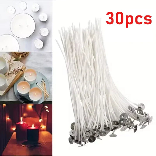 100pcs/30Pcs Smokeless Candle Wicks Soy wax Pure Cotton Core DIY