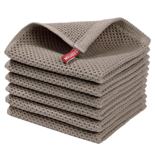 100% Cotton Waffle Weave Kitchen Dish Cloths, Ultra Soft Absorbent