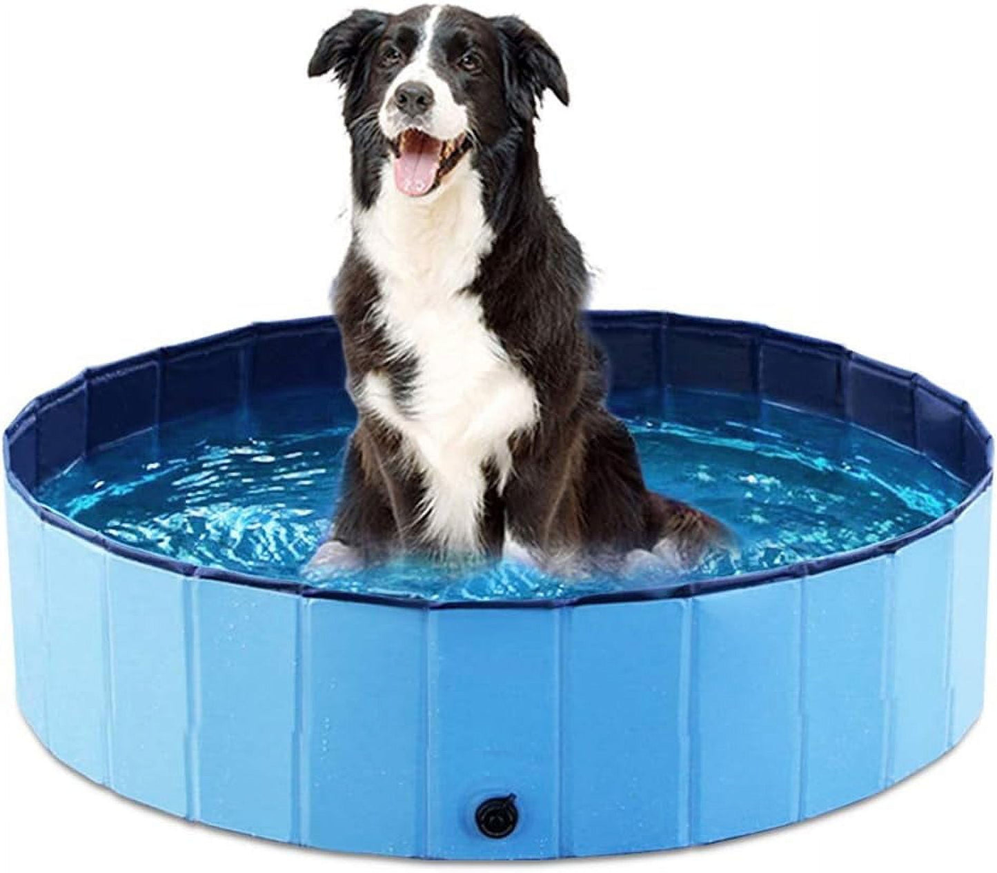 Sherry Foldable Dog Pet Bath Pool,32" Collapsible Plastic Kiddie Swimming Pool for Puppy Small Medium Dogs Cats and Kids,Suitable for Indoor & Outdoor,Backyard