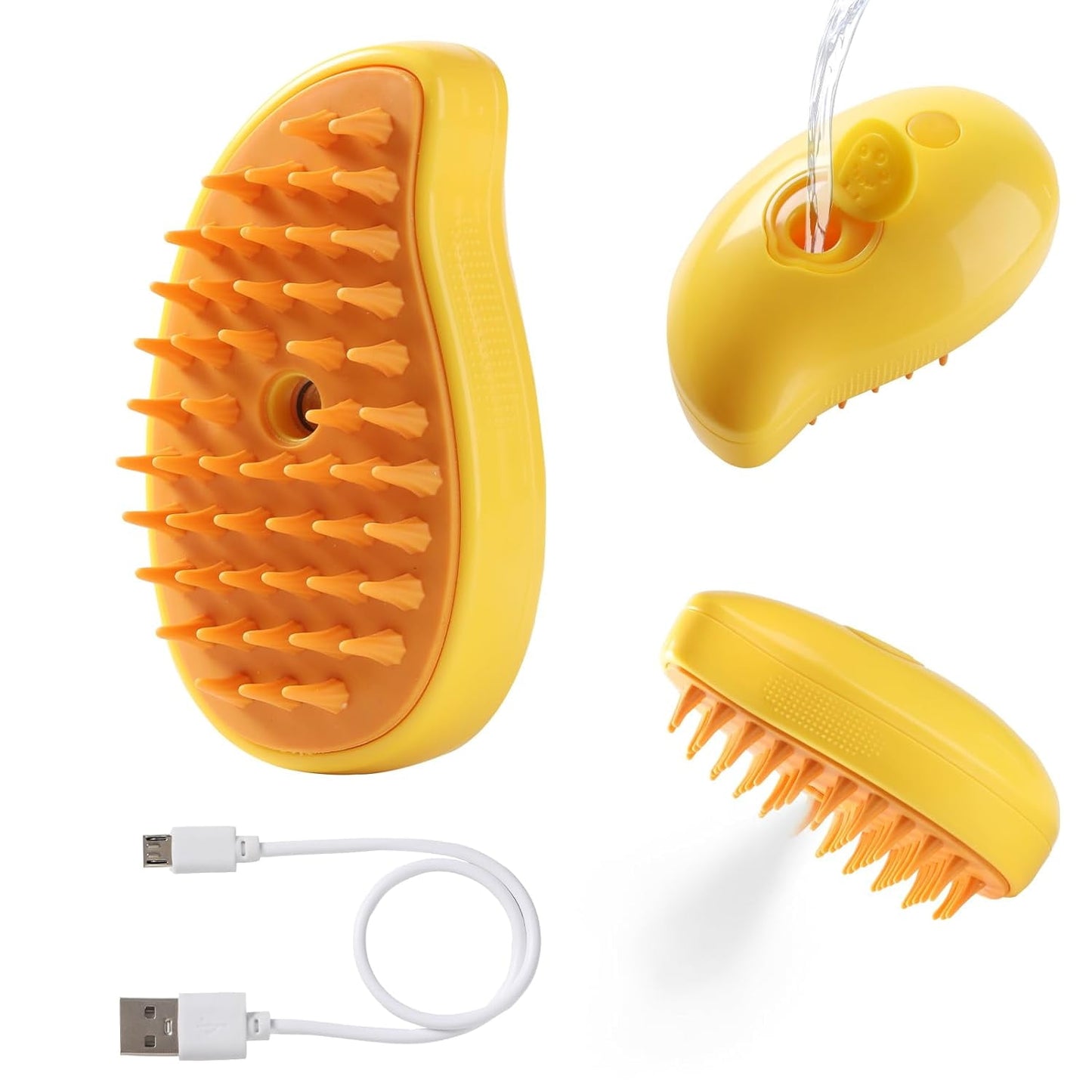 Steamy Cat Brush - 3 in1 Cat Steam Brush, 2024 Best Cat Steamy Brush, Rechargeable Cat Slicker Brush With Liquid Inlet, Eliminate Flying Hair and Tangled Hair, Cat Gift for Christmas (Green)