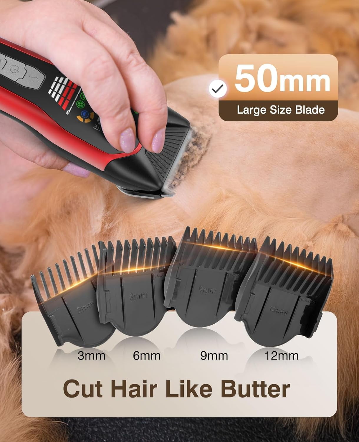 Lemulegu Cordless Electric Hair Clippers for Large Pets,Two-Speed Quiet Strong Motor Dog Grooming Kits with Wide Stainless Steel Blade for Thick Coats Dogs,LGL 066R