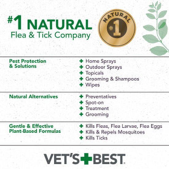 Vet's Best Flea & Tick Waterless Bath Foam for Dogs - Peppermint Scented - 8 oz.