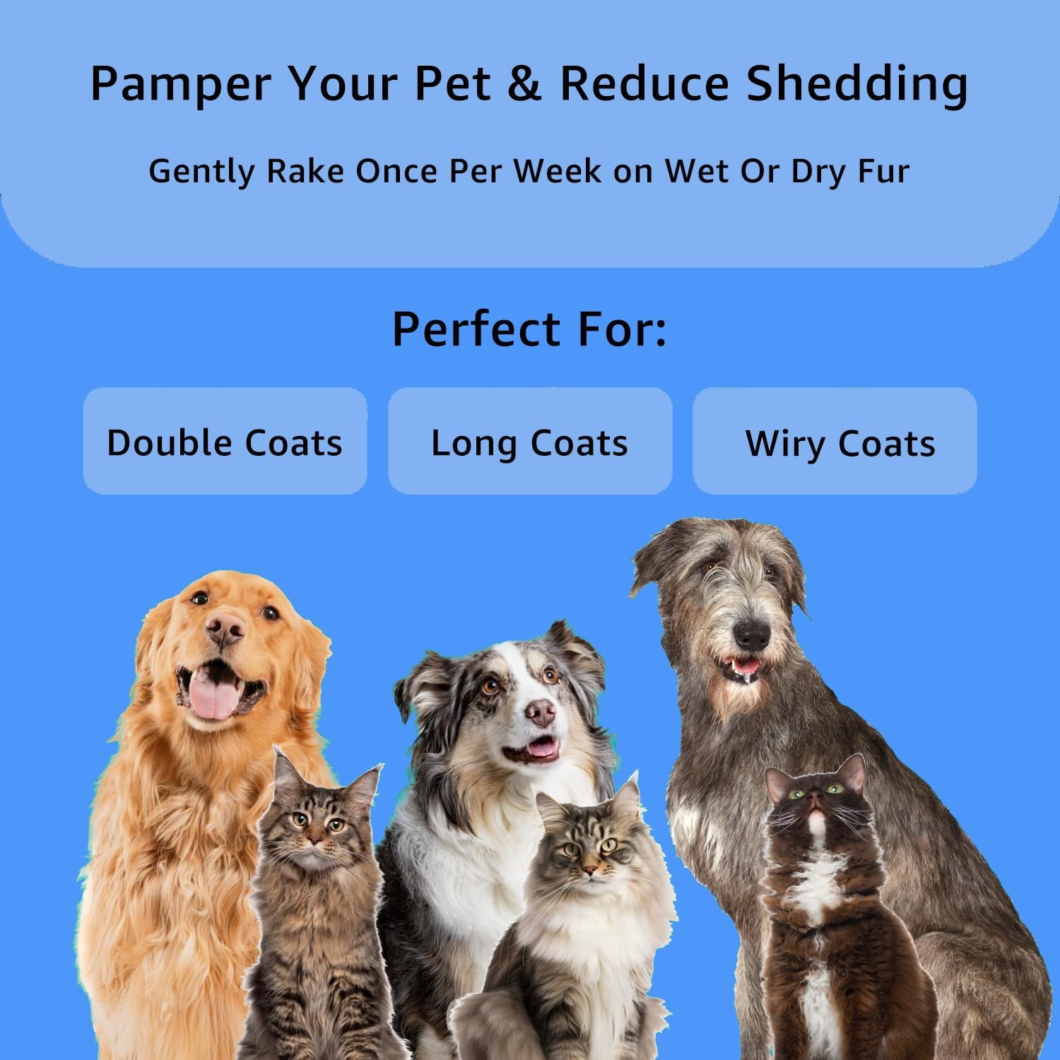 DXIMRX 3 Pack Pet Grooming Rake, Self-Cleaning Dematting Pin Slicker Brush Comb, Deshedding Tool for Dogs and Cats