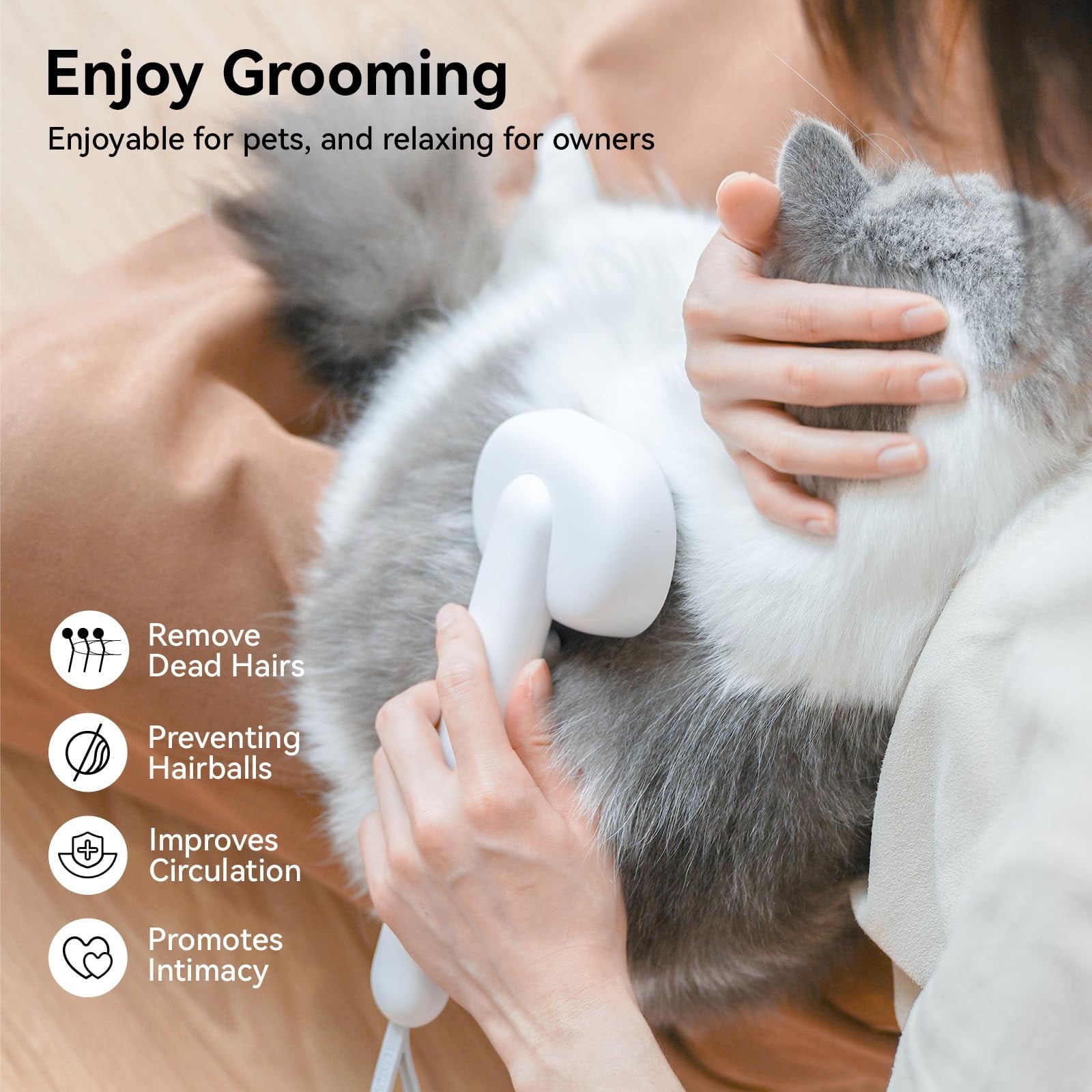 aumuca Cat Brush for Shedding, Cat Brushes for Indoor Cats, Cat Brush for Long or Short Haired Cats, Removes Loose Fur
