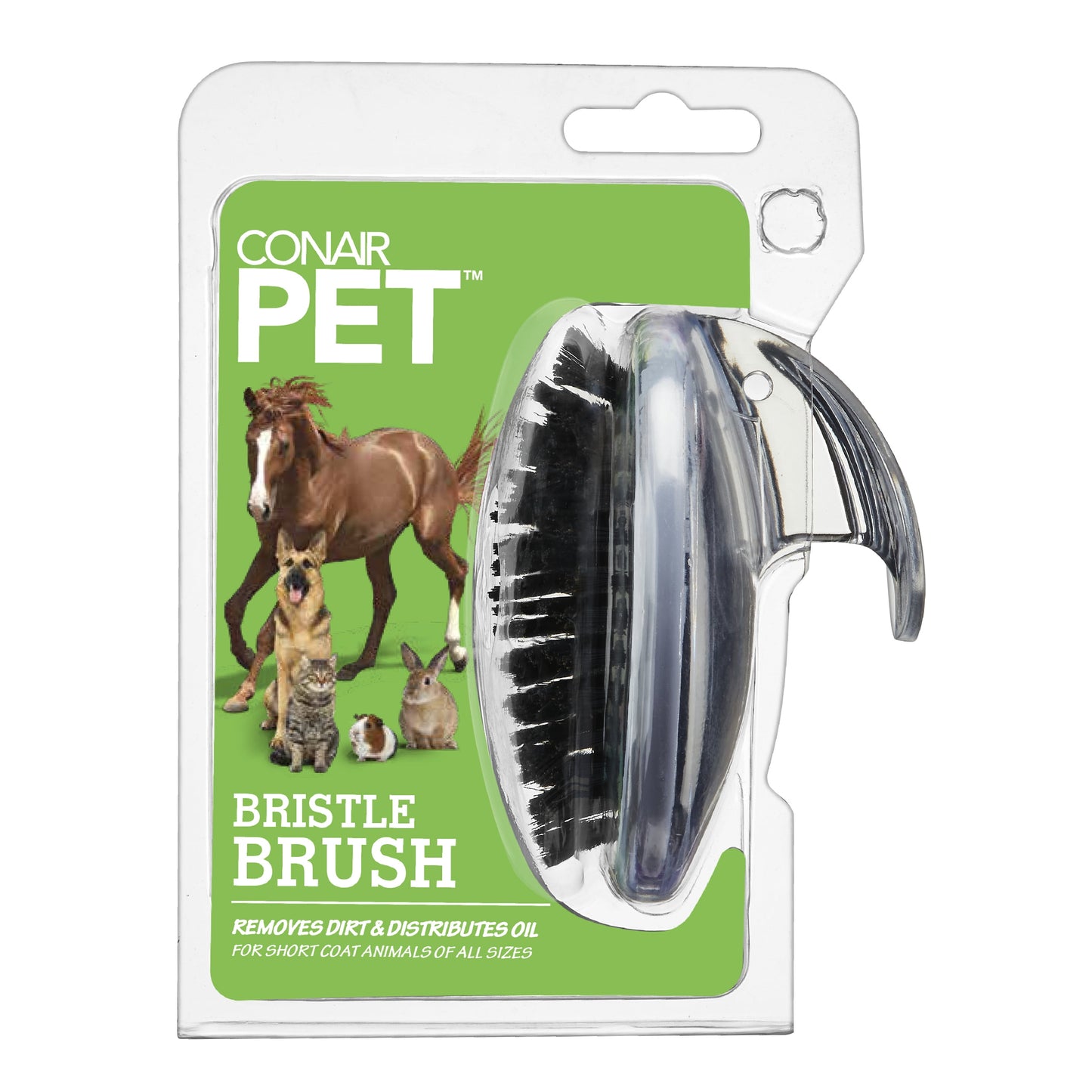 CONAIRPET Groom-Me Palm-Held Bristle Brush for Dogs, Cats, Horses and Small Pets