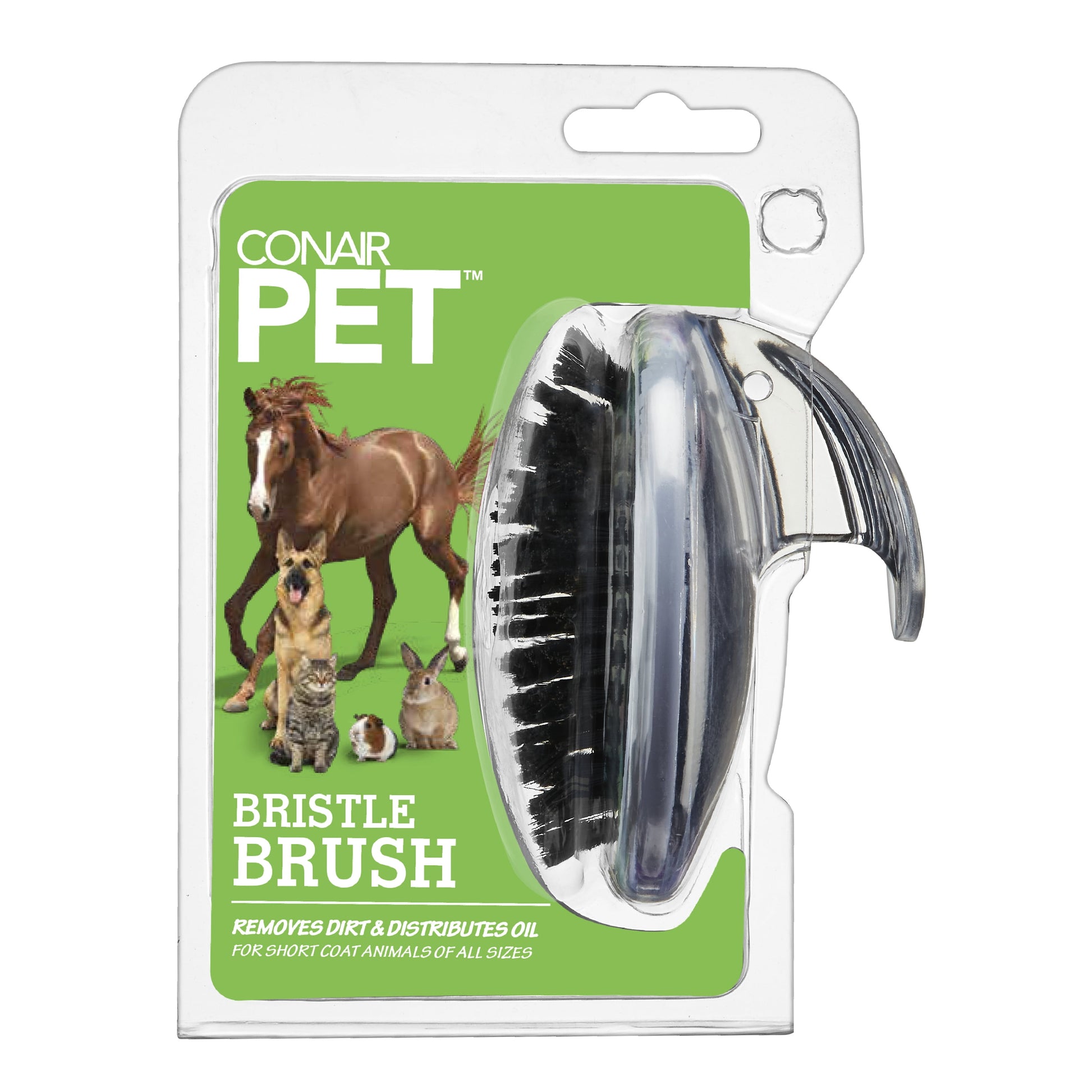 CONAIRPET Groom-Me Palm-Held Bristle Brush for Dogs, Cats, Horses and Small Pets