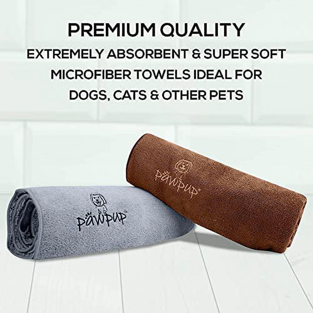 PAWPUP Dog Towel Super Absorbent (Pack of 2) Quick Drying Super Soft Microfiber Pet Towel for Dogs, Cats and Other Pets