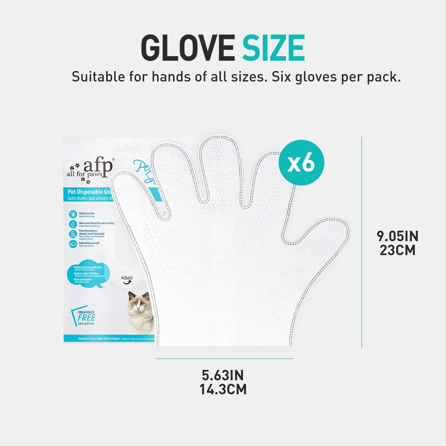 All For Paws Dog Grooming Wipes, Disposable Cat Glove Wipes, 12pcs